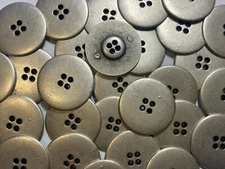 Italian Classic/Basic Metal Button Antique Silver Finish 11,13,15,18,23,30mm 4h