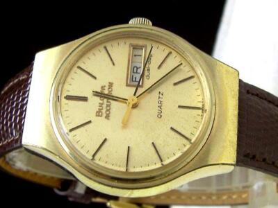 572/難あり 77年 ブローバ アキュトロン クオーツ 10k 金張り 572/1977 Vintage Rare Bulova Accutron Old Quartz Gold Plated