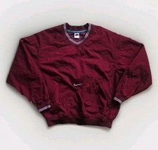 Vintage 90s Nike Center Swoosh Windbreaker Jacket, Maroon, Size M