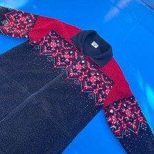 Columbia vintage 90s made in USA fair isle fleece Aztec Nordic zip up jacket
