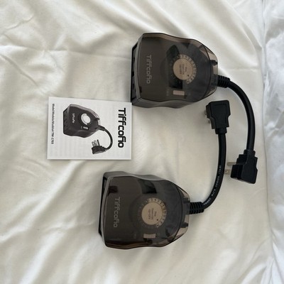 Tiffcofio Set of 2 Outdoor Timer Outlet Dusk to Dawn Light Sensor Timer