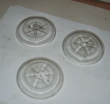 Lot of 3 Vintage Clear Glass Lids for Wire Bail Canning Jars, Regular Size