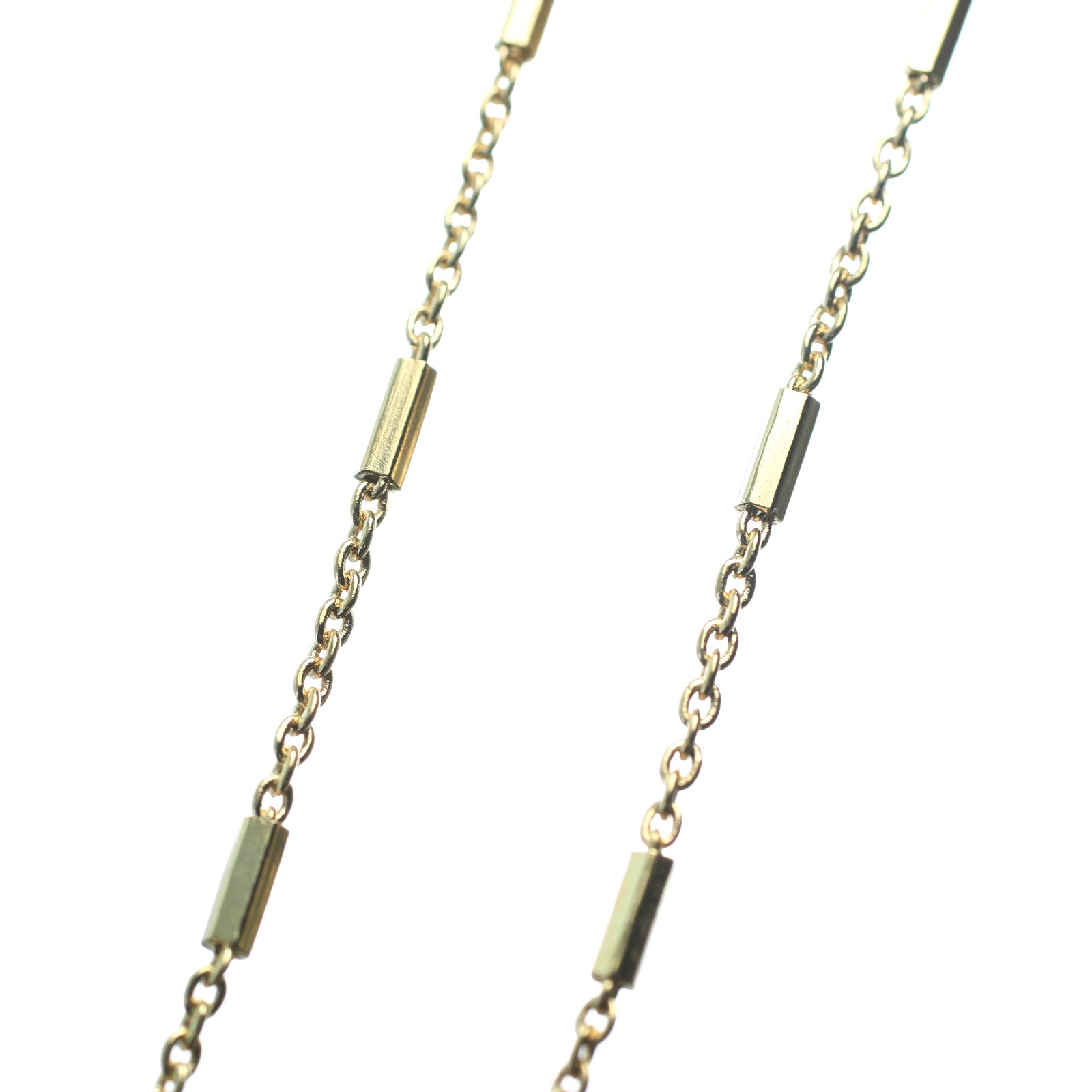 Chaîne en plaqué or forçat baguette 50 cm aux finitions haute joaillerie