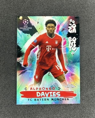 2020-21 Topps Chrome UEFA Champions JB-9 Alphonso Davies Joga Bonito Aqua #/199