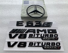 Mercede Benz E63S AMG V8 Biturbo 4matic+ Emblem Stern Emblem W213 Glänz Schwarz Mercede Benz E63S AMG V8 Biturbo 4matic+ Emblem Stern Emblem W213 Glänz Schwarz