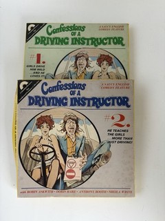 CONFESSIONS OF A DRIVING INSTRUCTOR SUPER 8 COLOUR SOUND CINE FILM 8MM 1 and 2