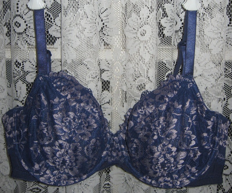 DORINA CLAIRE FLORAL LACE CUP U/W BRA BLUE/PINK 38C NEW SHIP FREE TO U.S.