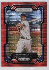 2024 Panini Prizm Red Pulsar Prizm /399 Eddie Mathews #57 HOF 10k8