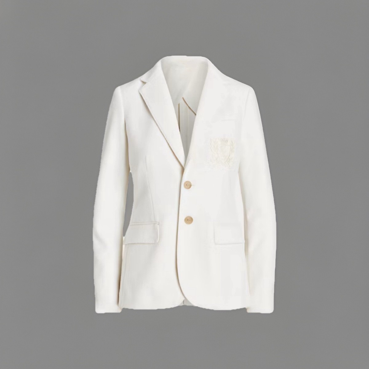 Polo Ralph Lauren Crest Patch Cream Wool Blazer Women's Size 0 NWT