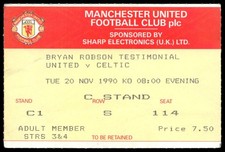 Ticket 1990 Manchester United vs. Celtic FC Friendly  48155