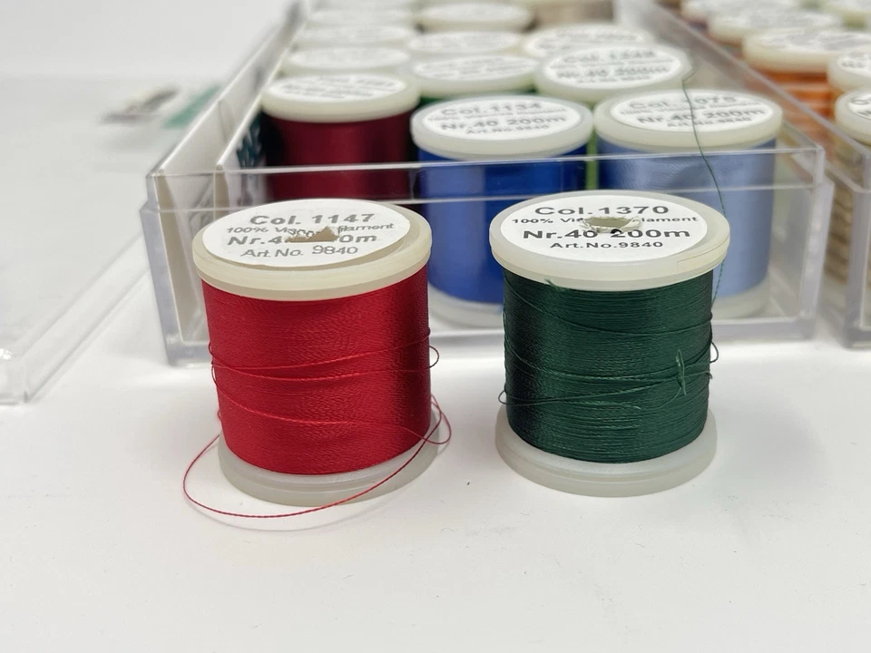 Lot of 35 Spools Madeira Rayon Filament Thread 200m Mixed Colors 33 NEW 2 Used - Image 4 of 4