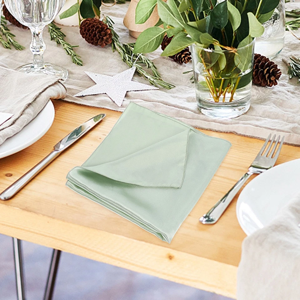  Tovaglioli quadrati 12 pezzi Tovaglioli in raso Tovaglioli per cena nuziale - Immagine 2 di 4