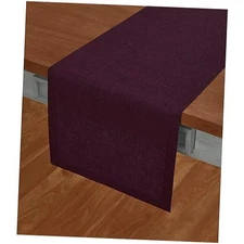  Linen Chambray Burgundy Table Runner 120 14 x 120 Inch 05: Burgundy Chambray