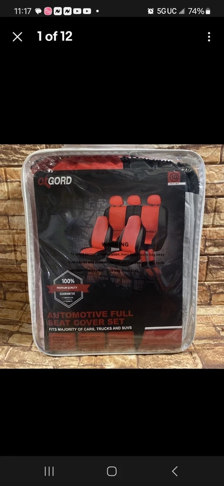 Juego completo de funda de asiento para coche camión SUV furgoneta juego de 10 piezas nuevo sellado Foto 3 de 4