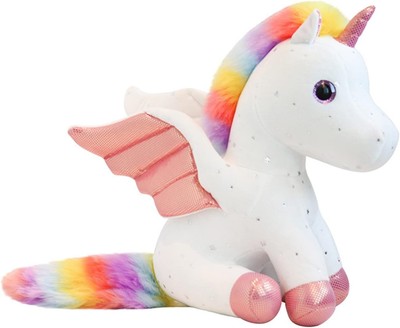 Einhorn Kuscheltier Glänzende Mehrfarbig Regenbogen Engel Einhorn Pegasus Plü...