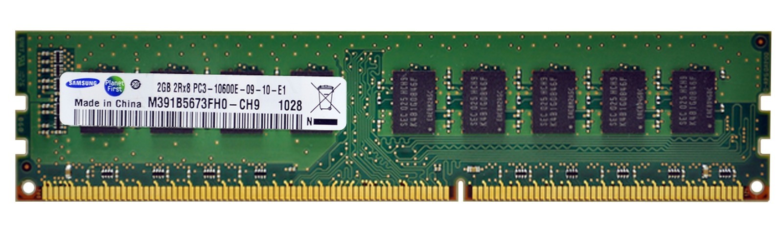 Samsung M391B5673FH0-CH9 2GB DDR3 1333MHz ECC DIMM 240 Pin RAM Server