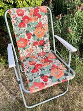 Vintage Floral Folding Deck Chair 70