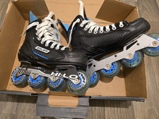 Bauer RSX Inline Roller Hockey Skates With Hi Lo Chassis Size UK4.5 EX Condition