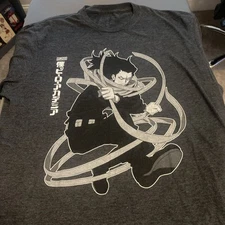 My Hero Academia Men T-Shirt Gray Bioworld Eraser Head Graphic tag unreadable 