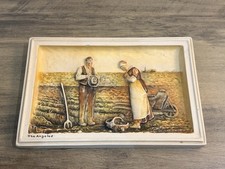 Vintage Arthur Osborne Ivorex The Angelus WallPlaque Relief Jean FrançoisMillet