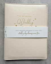 Wedding Planner Big Day Big Dreams Cream Gold Ring‑Bound Notebook Organiser New