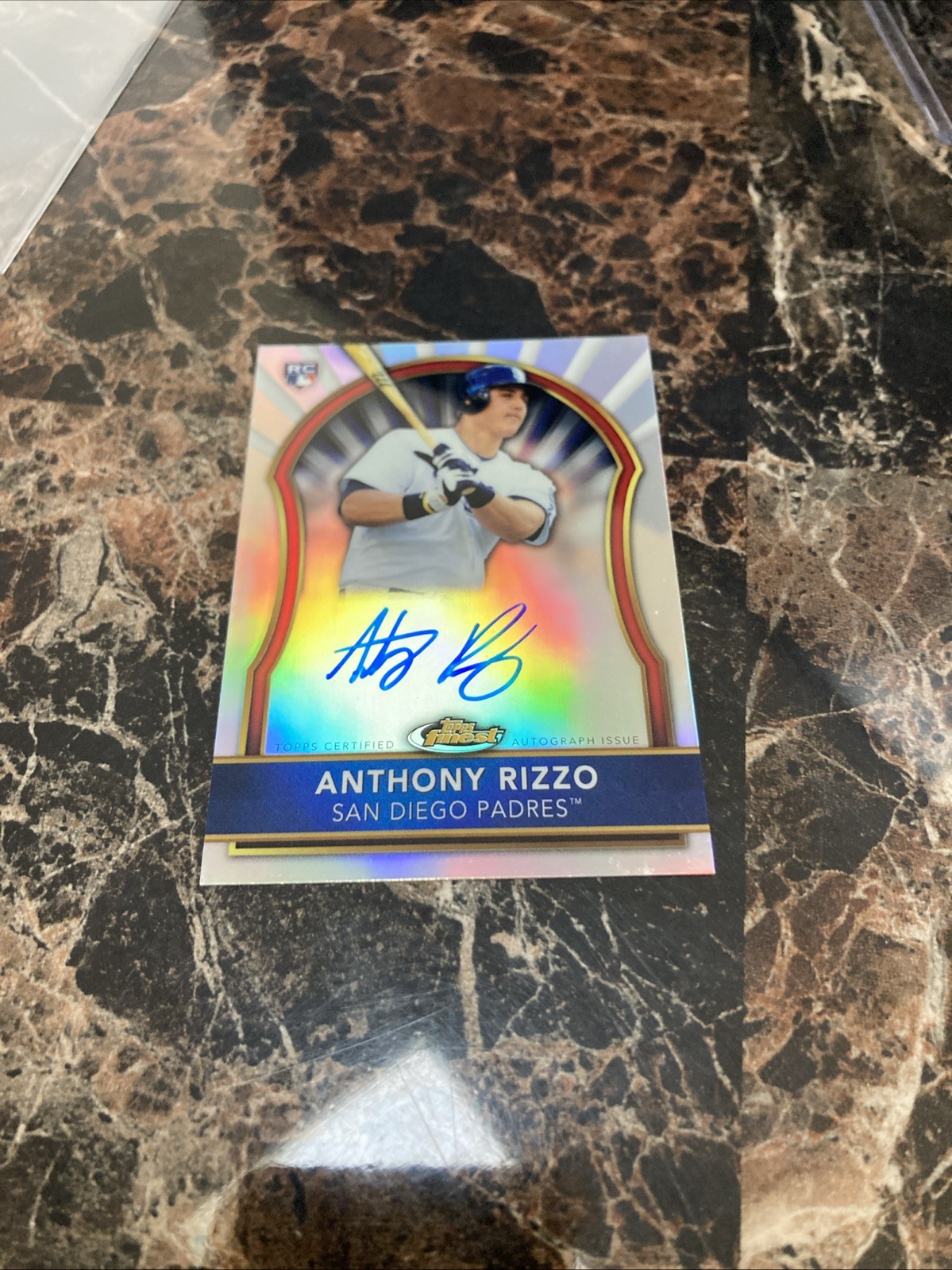 Anthony Rizzo 2011 Topps Finest Refractor RC Auto /499 B #97 San Diego Padres