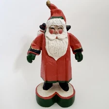 House Of Hatten Santa Claus Figure 1993 Toy Sack Snowman on Heart Stand 10" 