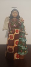 Jim Shore Angel Holding Christmas Tree #6001448 Hand Painted Enesco Folklore