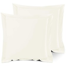 Cozy Pillow Shams 2-Pack, Double Brushed Microfiber Bed Pillowcases, Off White