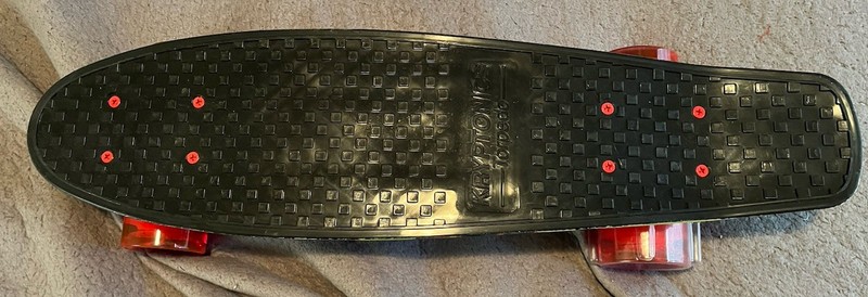 Kryptonic Vintage Surf Skateboard black with red flames named “BLAZE”