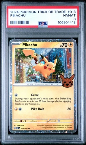 2024 POKEMON TRICK OR TRADE #018 PIKACHU PSA 8