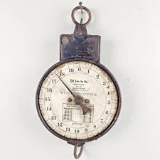 VTG Hanson Bros 20 lbs Scale Parcel Post NYC Approved Hanging Type 33 Rustic