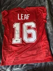 Ryan Leaf Autographed Washington State Custom Red Football Jersey - BAS