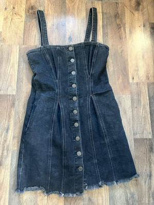 $278 Current / Elliott Women's The Corset Dress, Torpedo Denim Black Small