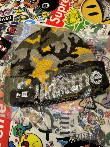 Bonnet fendu Supreme FW22 New Era OS réfléchissant marron jaune
