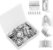 14 Sets Small Hinges with Screws, Stainless Steel Jewelry Box Small, Silver