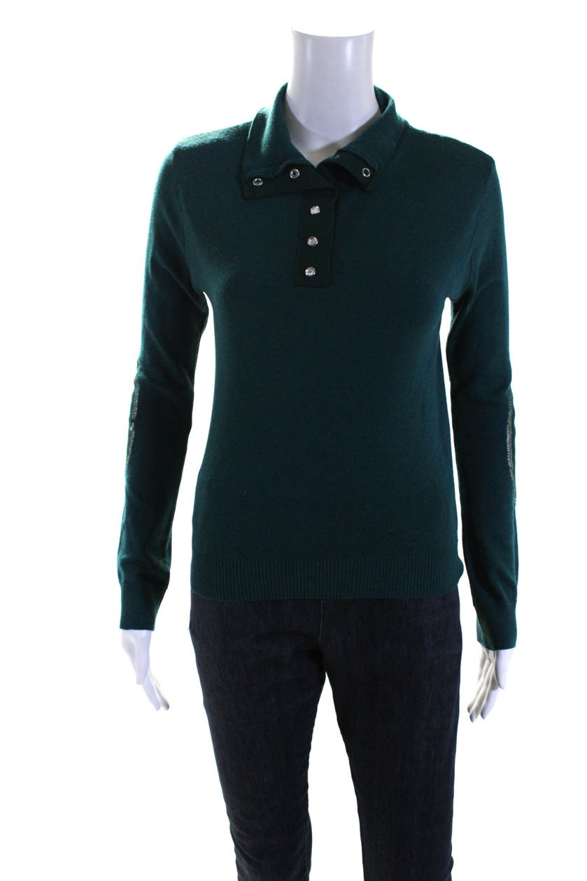 Joseph Womens Half Buttoned Collared Patchwork Pu… - image 1