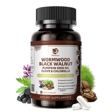 Wormwood Black Walnut Clove Cleanse for Humans Capsules, Gut Cleanse  Diges