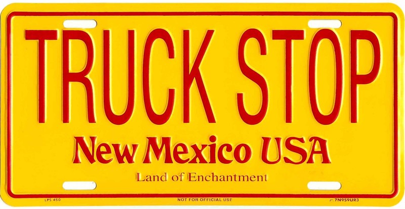 NEW MEXICO TRUCK STOP METAL LICENSE PLATE TAG #450-00