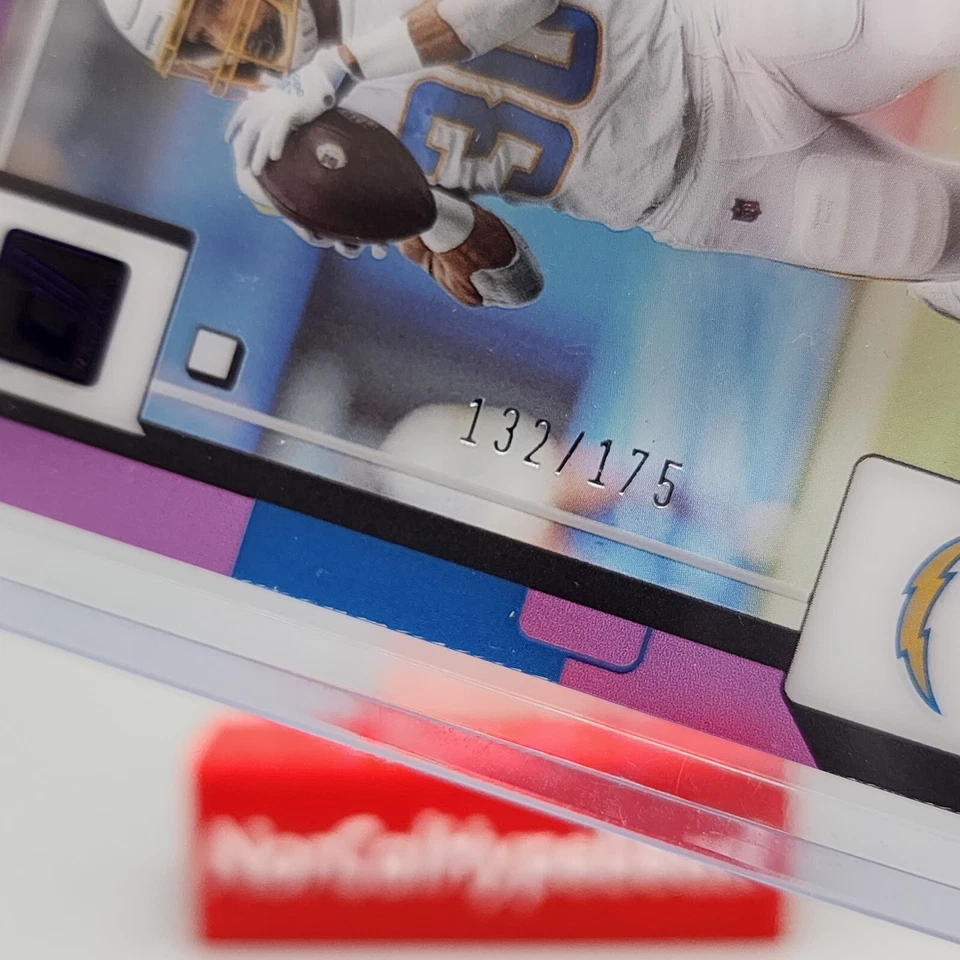 2022 Panini Clearly Donruss Football Austin Ekeler #26 Purple Parallel /175 - Image 3 of 3