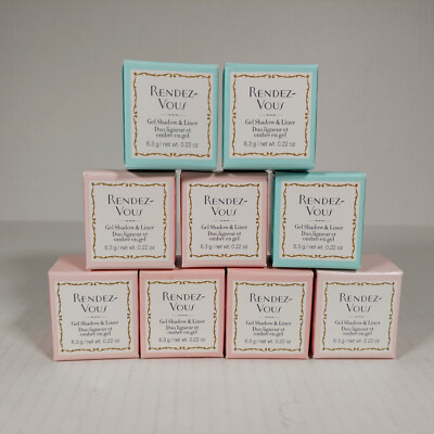 Lot of 9 Avon Rendez-Vous Gel Shadow & Liner .22 Oz 6x Gilded / 3x Fascinate