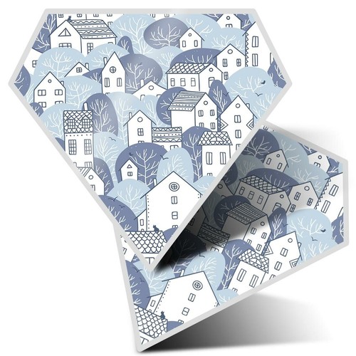 2 x Diamond Stickers 10 cm - Pretty Tree House Pattern Cute Home #24325 - 第 1/9 張圖片