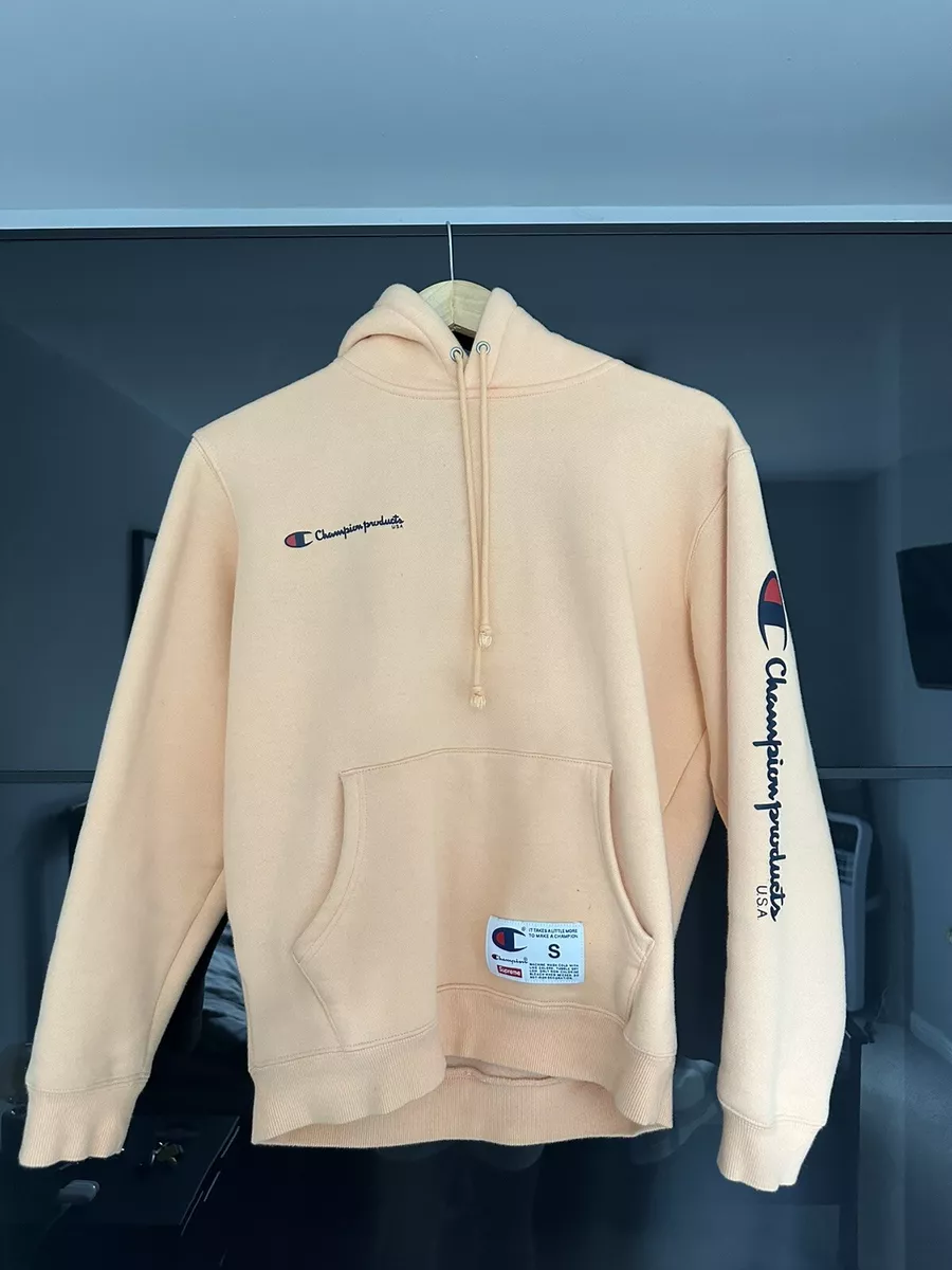 Champion supreme hoodie peach hotsell