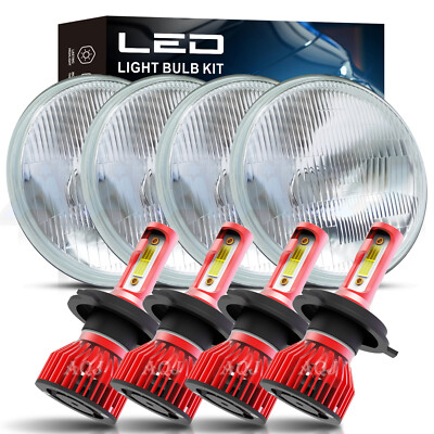4pcs Round 5.75'' LED Headlights Hi/Lo-Projector For-Dodge-Challenger 1970-1974