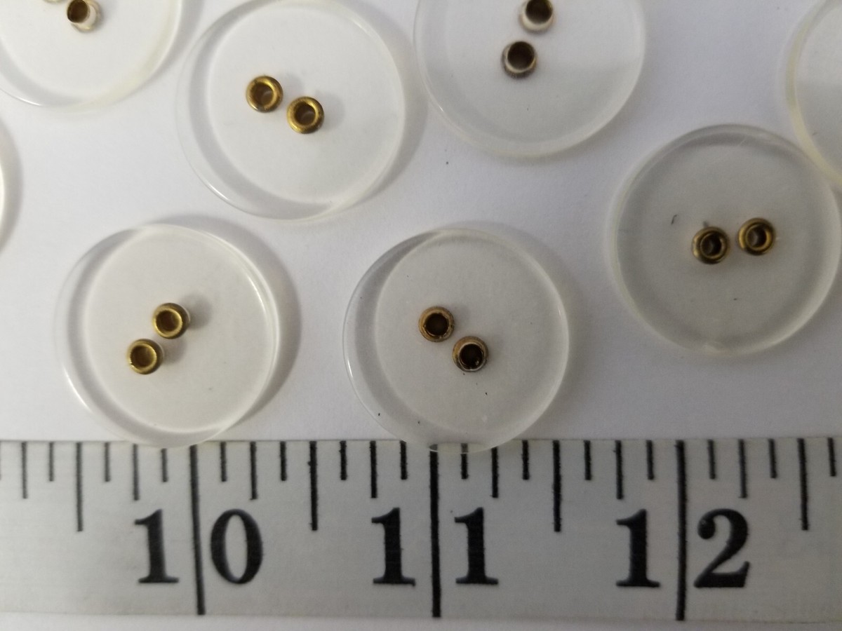 VINTAGE BUTTONS SET OF 8 CLEAR GOLD METAL TUZ2448 | eBay