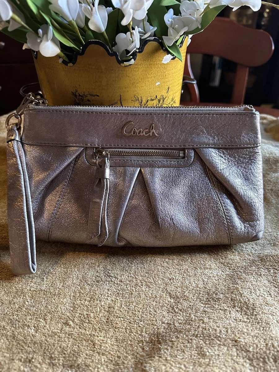 Coach metallic cheap wristlet
