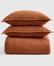 NWOT Quince King Terracotta Ribbed Cotton Coverlet Set 2 King Shams Open Box