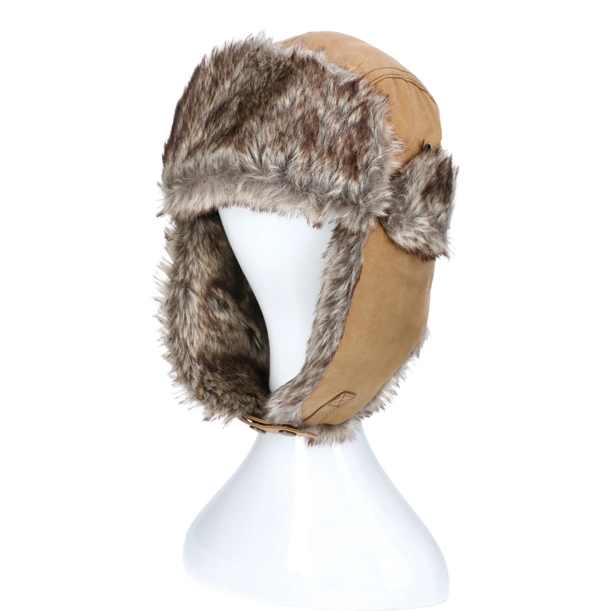 Llama Fur Trapper Hat & Scarf in Light Brown - Unbranded FUR TRAPPER HAT - CREAM main image 2