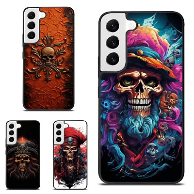 Hard Cover simple skull pirate hat For Samsung Galaxy Z Fold Flip 3 4 5 6