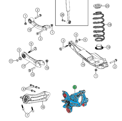 6 x Rear Knuckle Complete Bush Kit for Jeep Cherokee KL 2014-2023